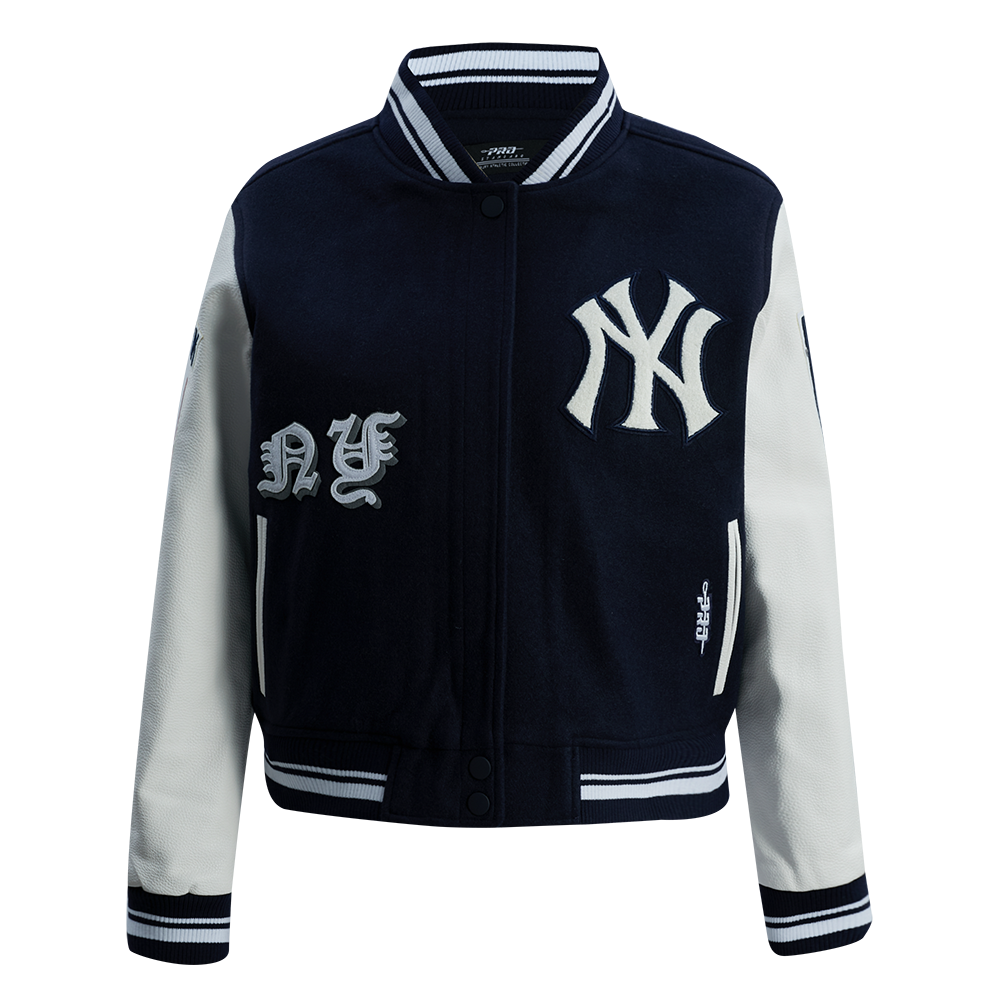 CHAMARRA UNIVERSITARIA MLB NEW YORK YANKEES OLD ENGLISH PARA MUJER