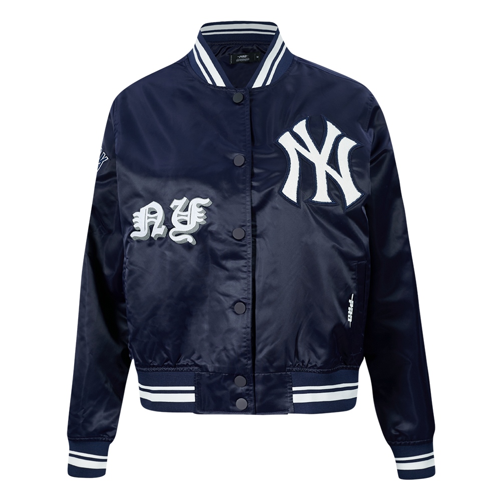 CHAMARRA DE SATÍN MLB NEW YORK YANKEES OLD ENGLISH PARA MUJER