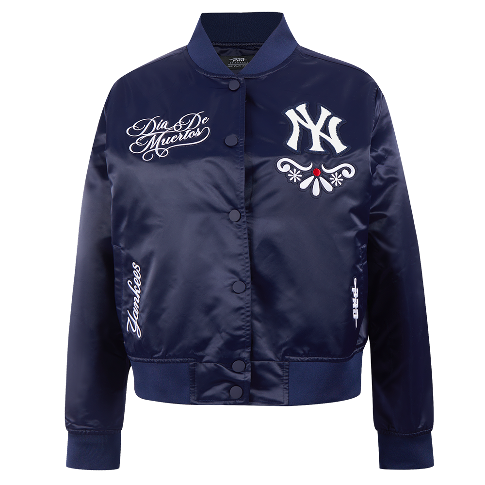 CHAMARRA DE SATÉN MLB NEW YORK YANKEES SUGAR SKULL PARA MUJER