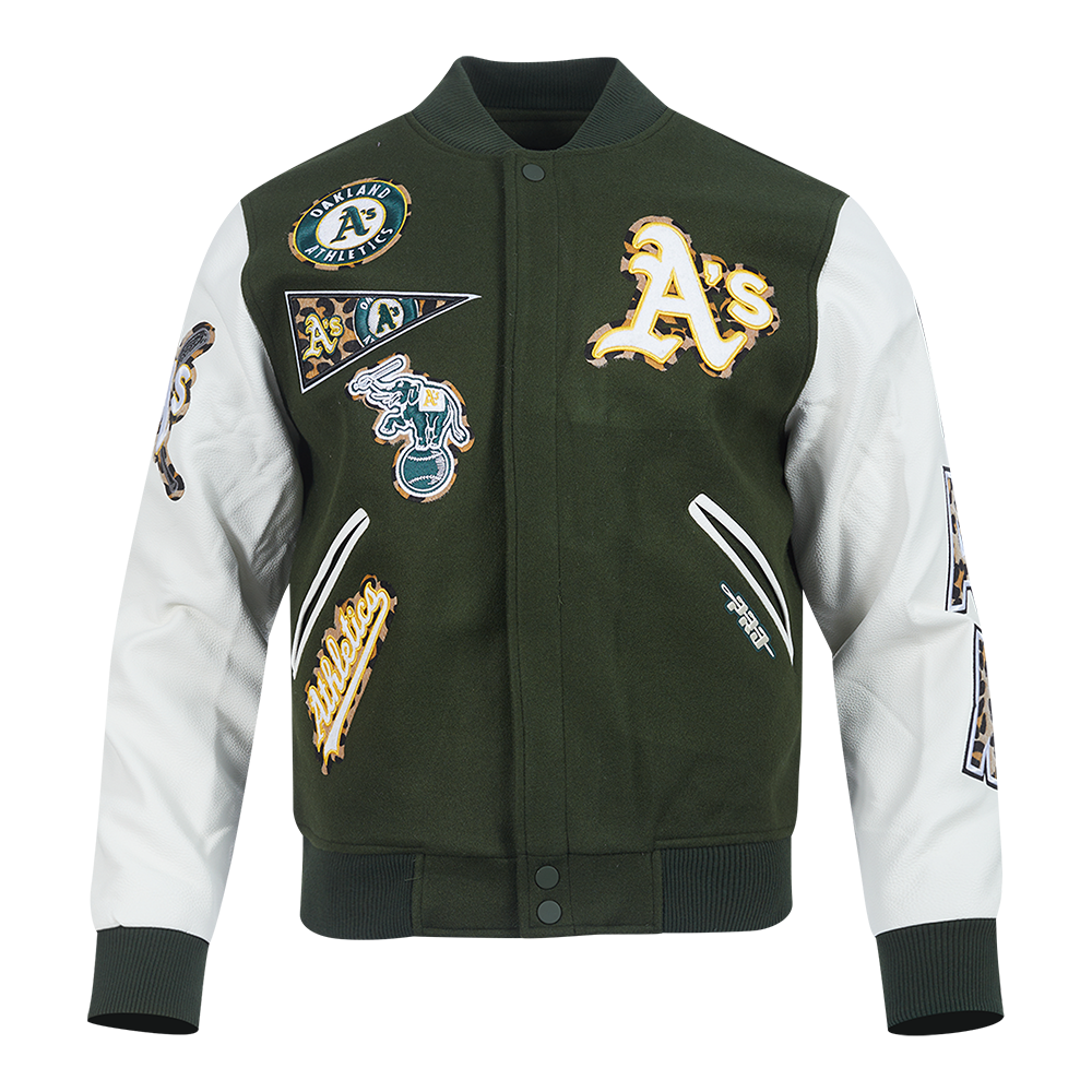 CHAMARRA UNIVERSITARIA MLB ATHLETICS ANIMAL PRINT