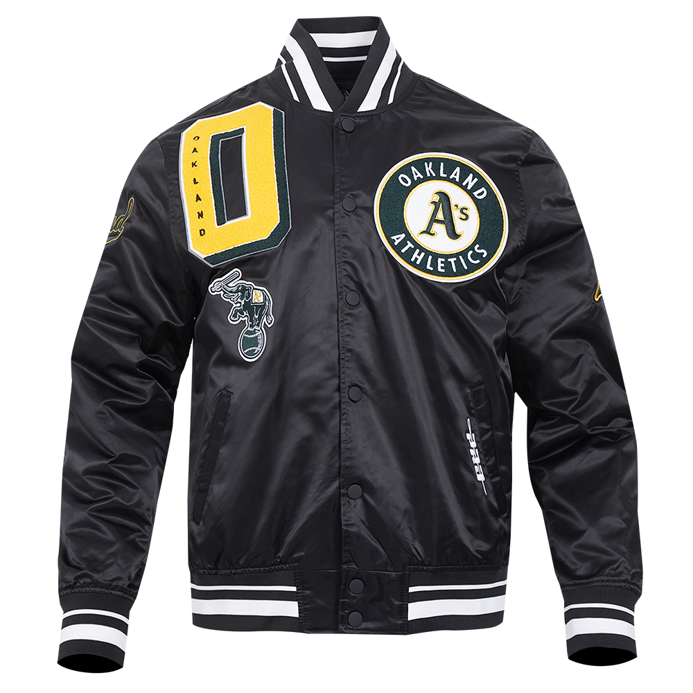 CHAMARRA DE SATÉN MLB OAKLAND ATHLETICS MASH UP