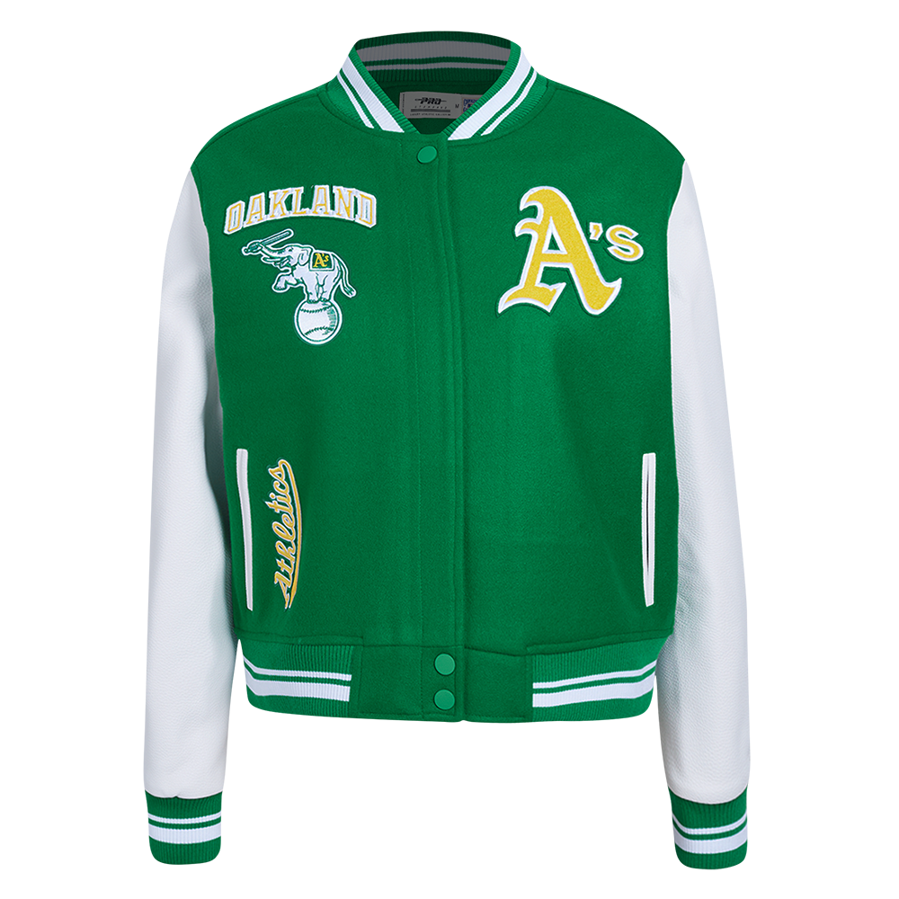 CHAMARRA UNIVERSITARIA MLB OAKLAND ATHLETICS RETRO CLASSICS PARA MUJER