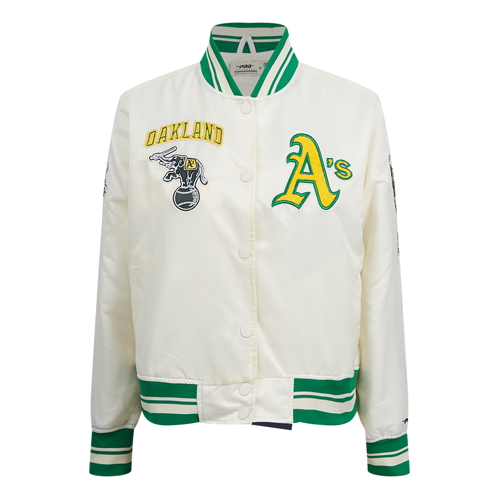 CHAMARRA DE SATÉN MLB OAKLAND ATHLETICS RETRO CLASSICS PARA MUJER