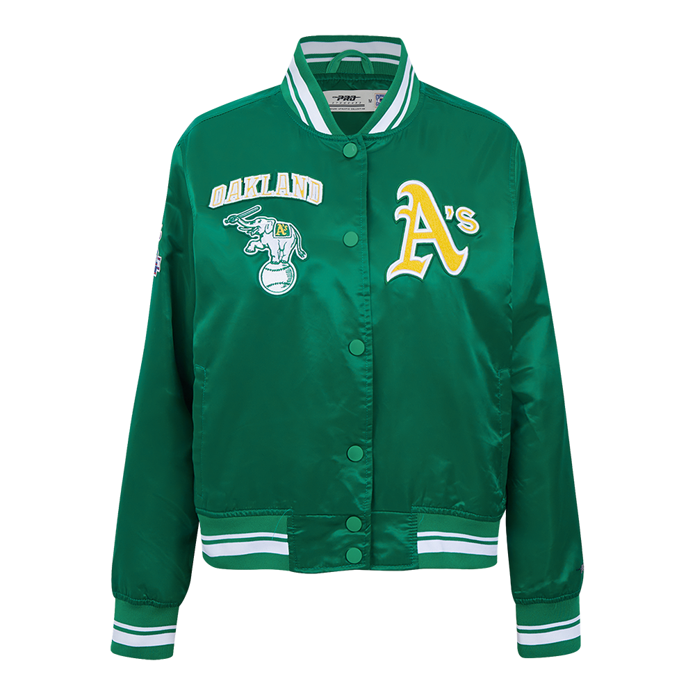 CHAMARRA DE SATÉN MLB OAKLAND ATHLETICS RETRO CLASSICS PARA MUJER