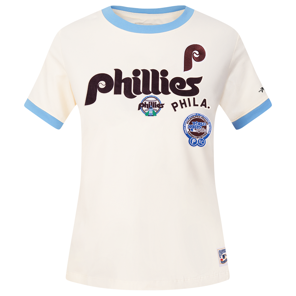 MANGA CORTA CROP MLB PHILADELPHIA PHILLIES RETRO CASCADE PARA MUJER