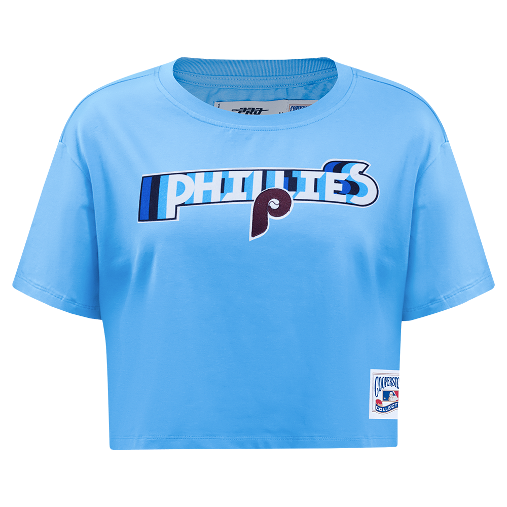 MANGA CORTA CROP MLB PHILADELPHIA PHILLIES RETRO ELEVATION PARA MUJER