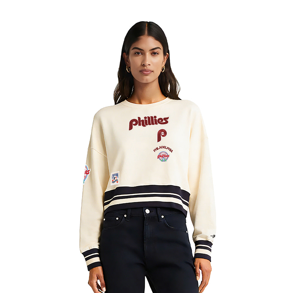 SUDADERA DE CUELLO REDONDO MLB PHILADELPHIA PHILLIES RETRO CLASSICS PARA MUJER