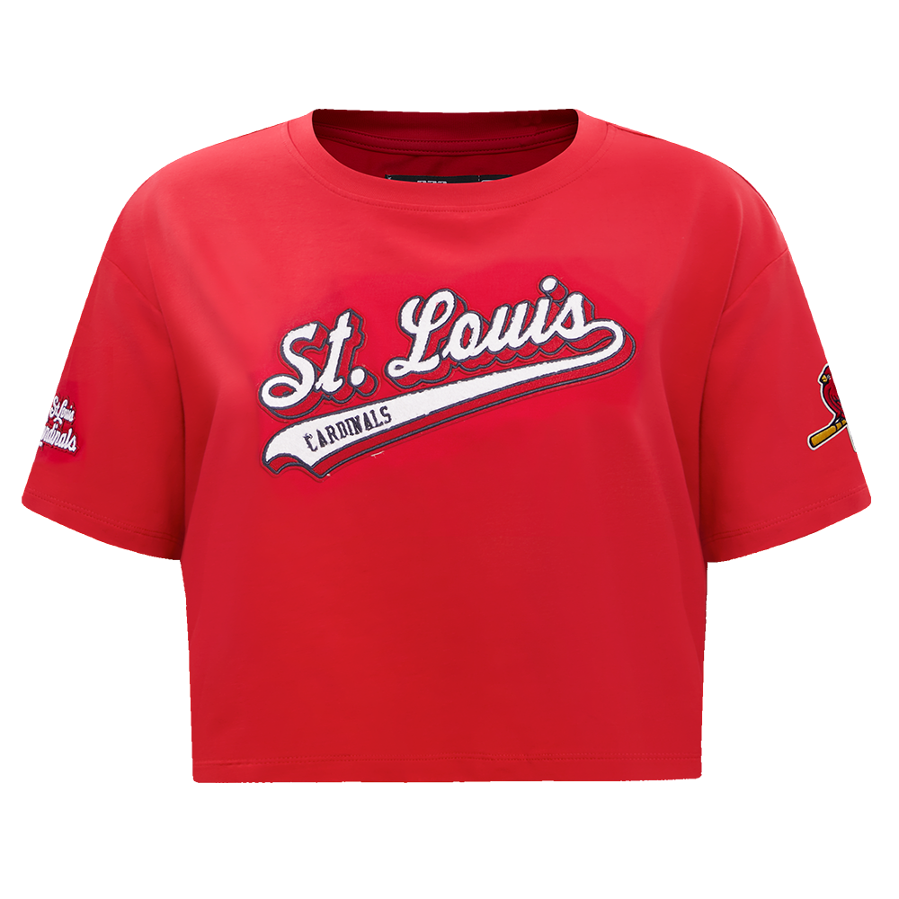 MANGA CORTA CROP MLB ST. LOUIS CARDINALS SCRIPT TAIL PARA MUJER