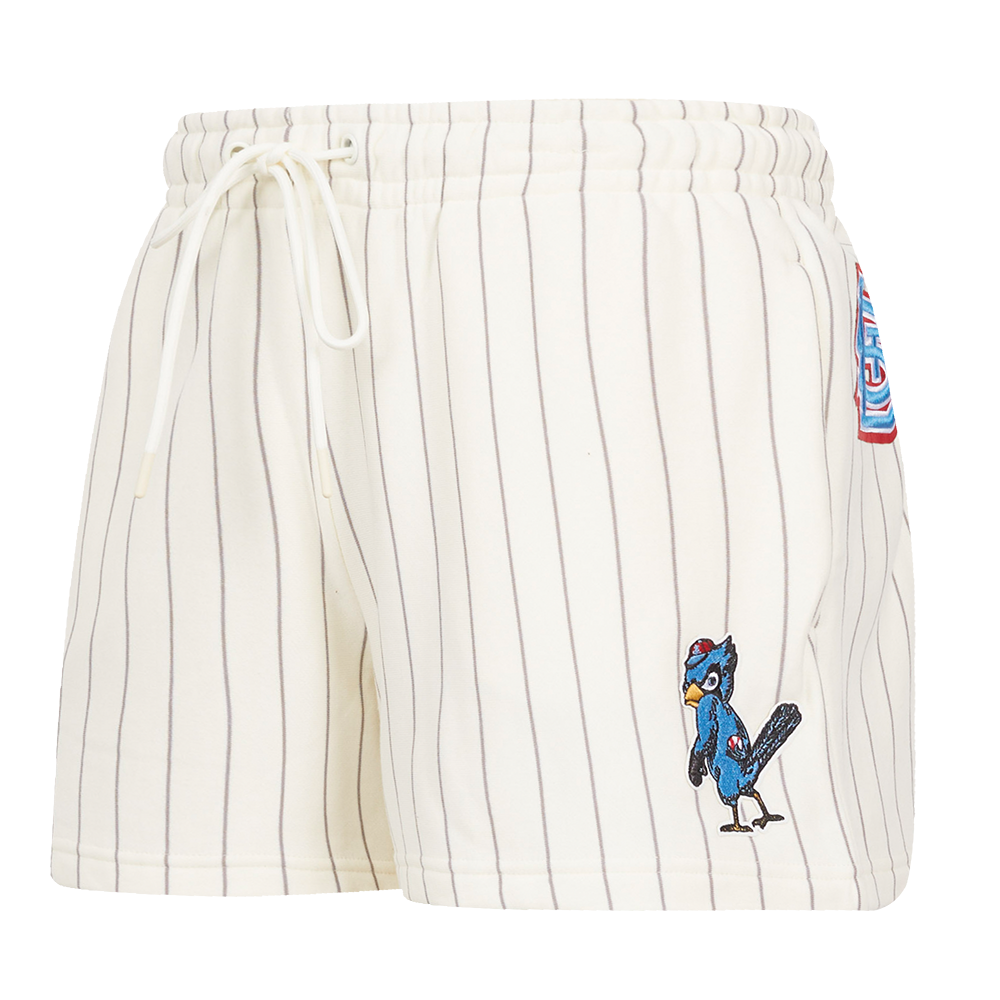 SHORTS DE ALGODÓN MLB ST. LOUIS CARDINALS PINSTRIPE RETRO CLASSIC PARA MUJER