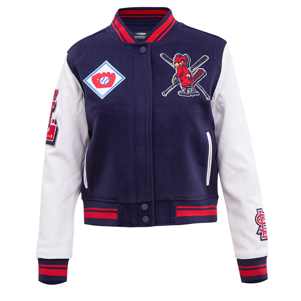 CHAMARRA UNIVERSITARIA MLB ST. LOUIS CARDINALS MASH UP PARA MUJER