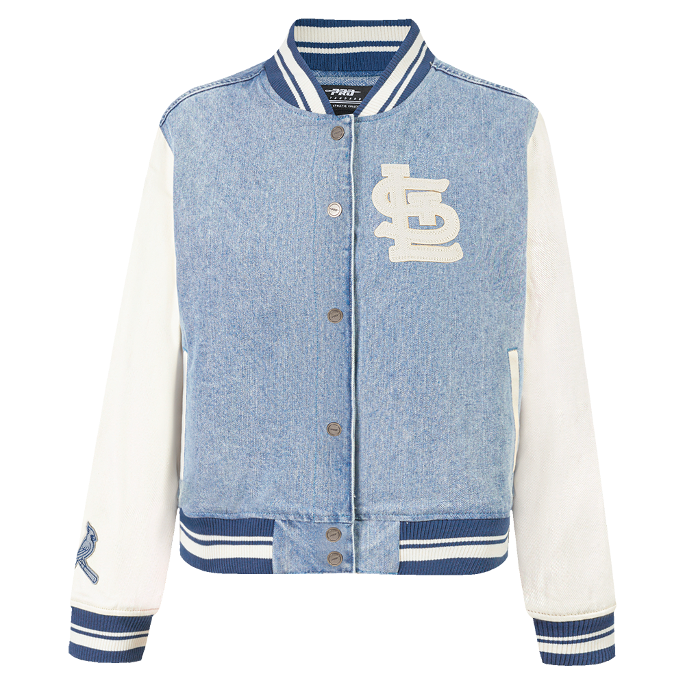 CHAMARRA DE MEZCLILLA MLB ST. LOUIS CARDINALS VARSITY BLUES PARA MUJER