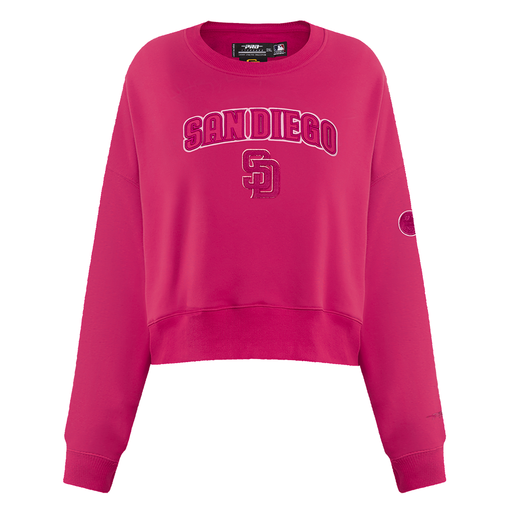 SUDADERA DE CUELLO REDONDO MLB SAN DIEGO PADRES CLASSIC TRIPLE PINK PARA MUJER