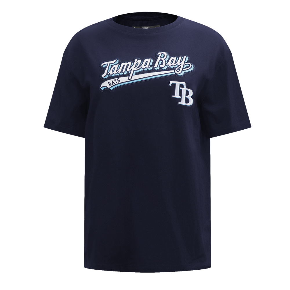 MANGA CORTA BOYFRIEND MLB TAMPA BAY RAYS SCRIPT TAIL PARA MUJER