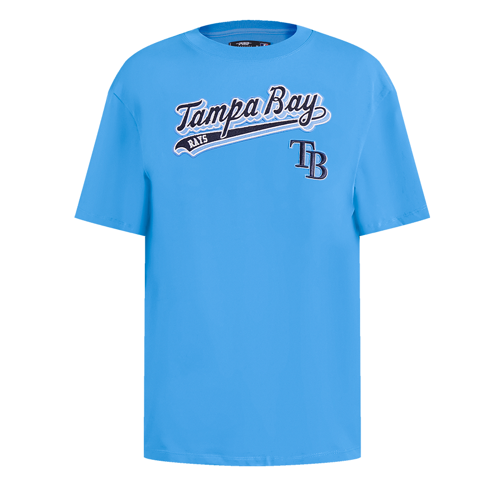 MANGA CORTA BOYFRIEND MLB TAMPA BAY RAYS SCRIPT TAIL PARA MUJER