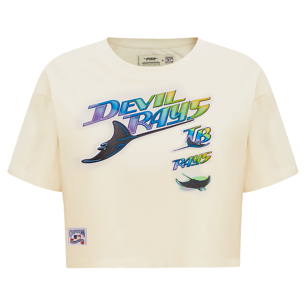 MANGA CORTA CROP MLB TAMPA BAY RAYS RETRO CLASSICS PARA MUJER