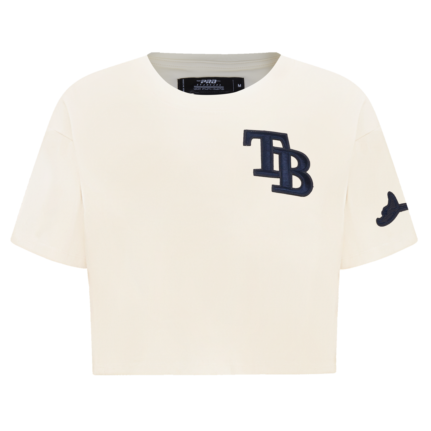MANGA CORTA CROP MLB TAMPA BAY RAYS TRIPLE TONAL PARA MUJER