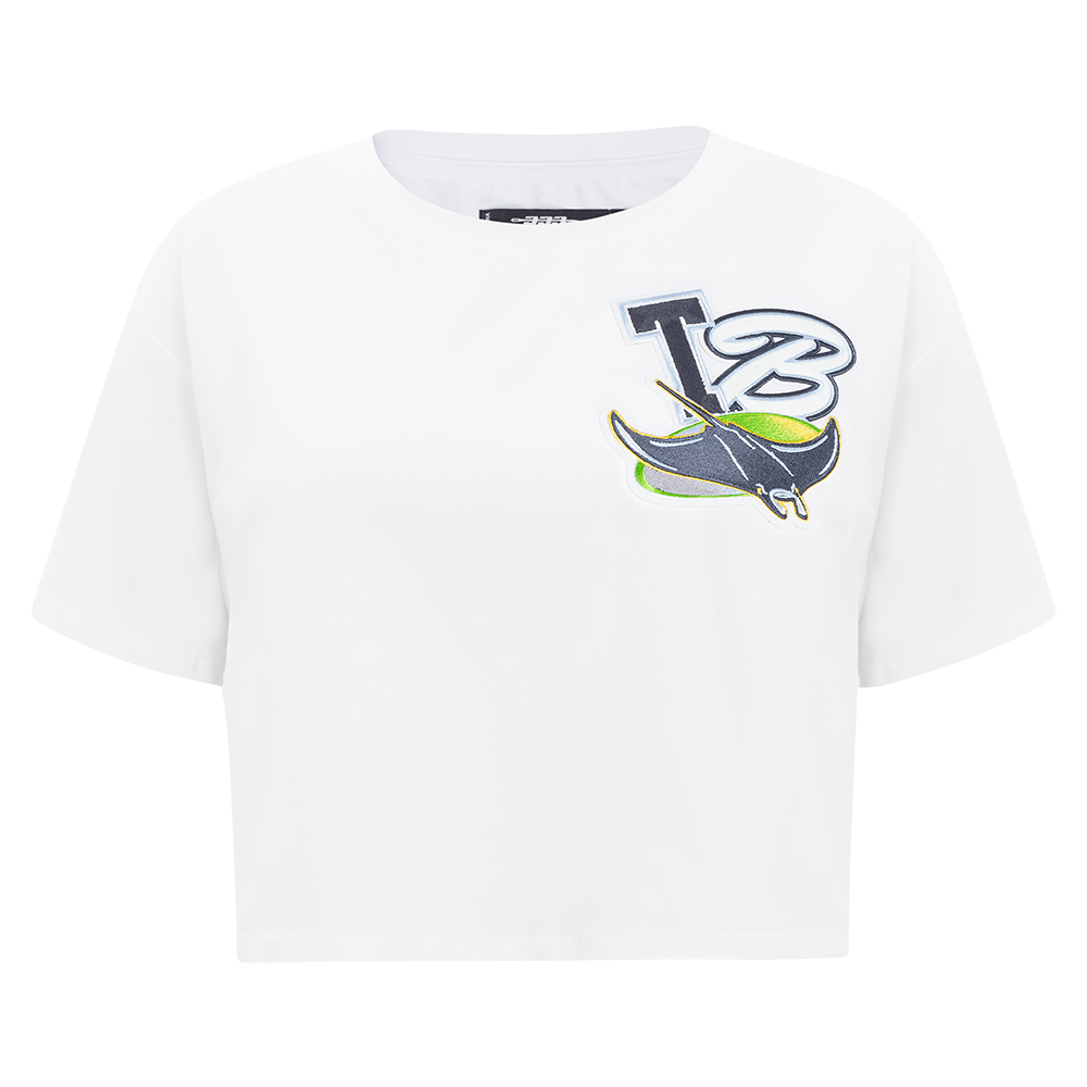 MANGA CORTA CROP MLB TAMPA BAY RAYS CITY RANSOM PARA MUJER