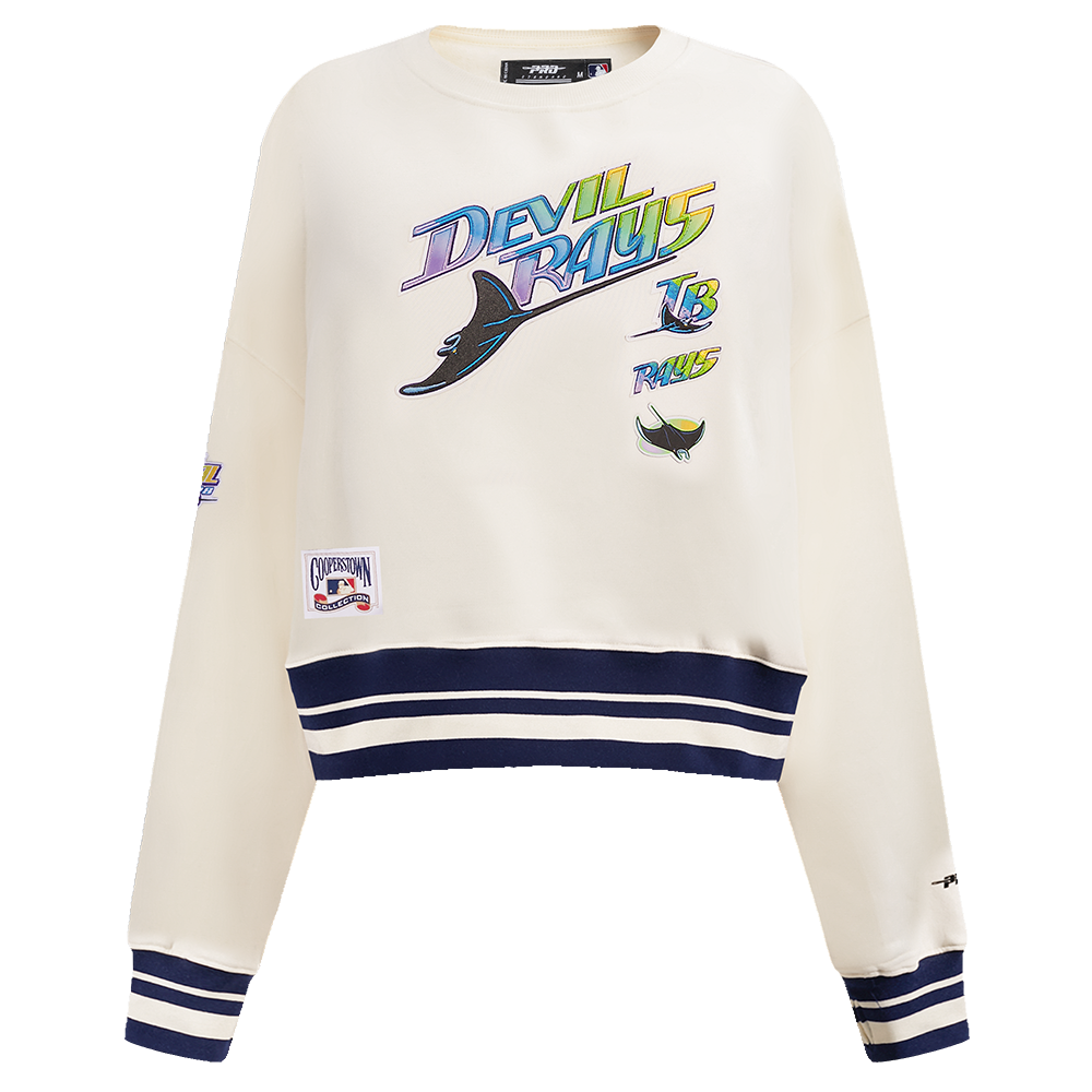 SUDADERA DE CUELLO REDONDO MLB TAMPA BAY RAYS RETRO CLASSICS PARA MUJER