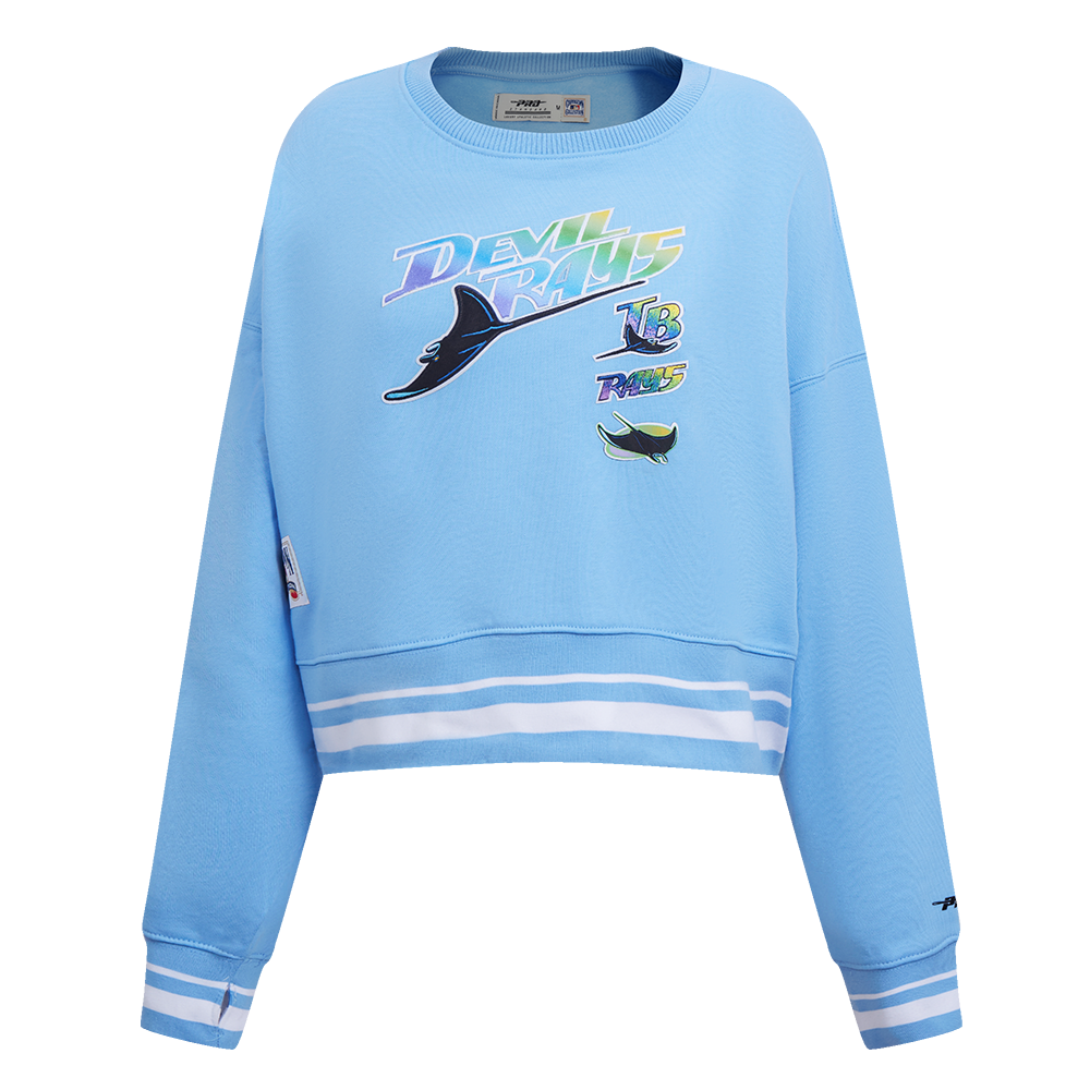 SUDADERA DE CUELLO REDONDO MLB TAMPA BAY RAYS RETRO CLASSICS PARA MUJER