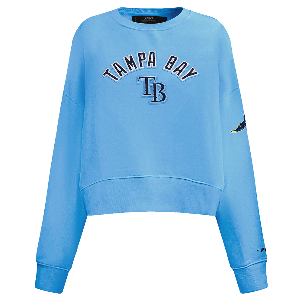 SUDADERA DE CUELLO REDONDO MLB TAMPA BAY RAYS CLASSIC ESSENTIALS PARA MUJER