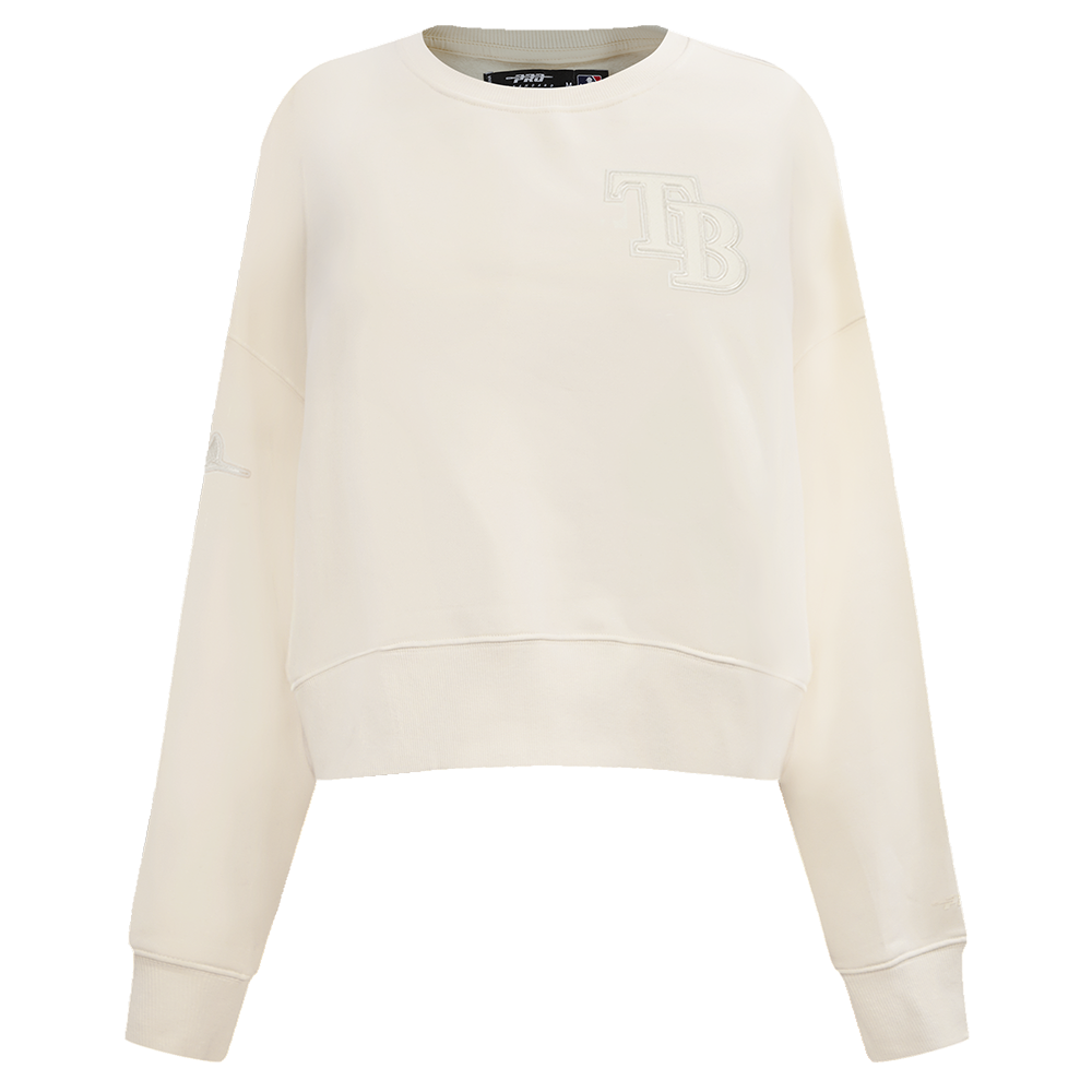 SUDADERA DE CUELLO REDONDO MLB TAMPA BAY RAYS NEUTRAL PARA MUJER