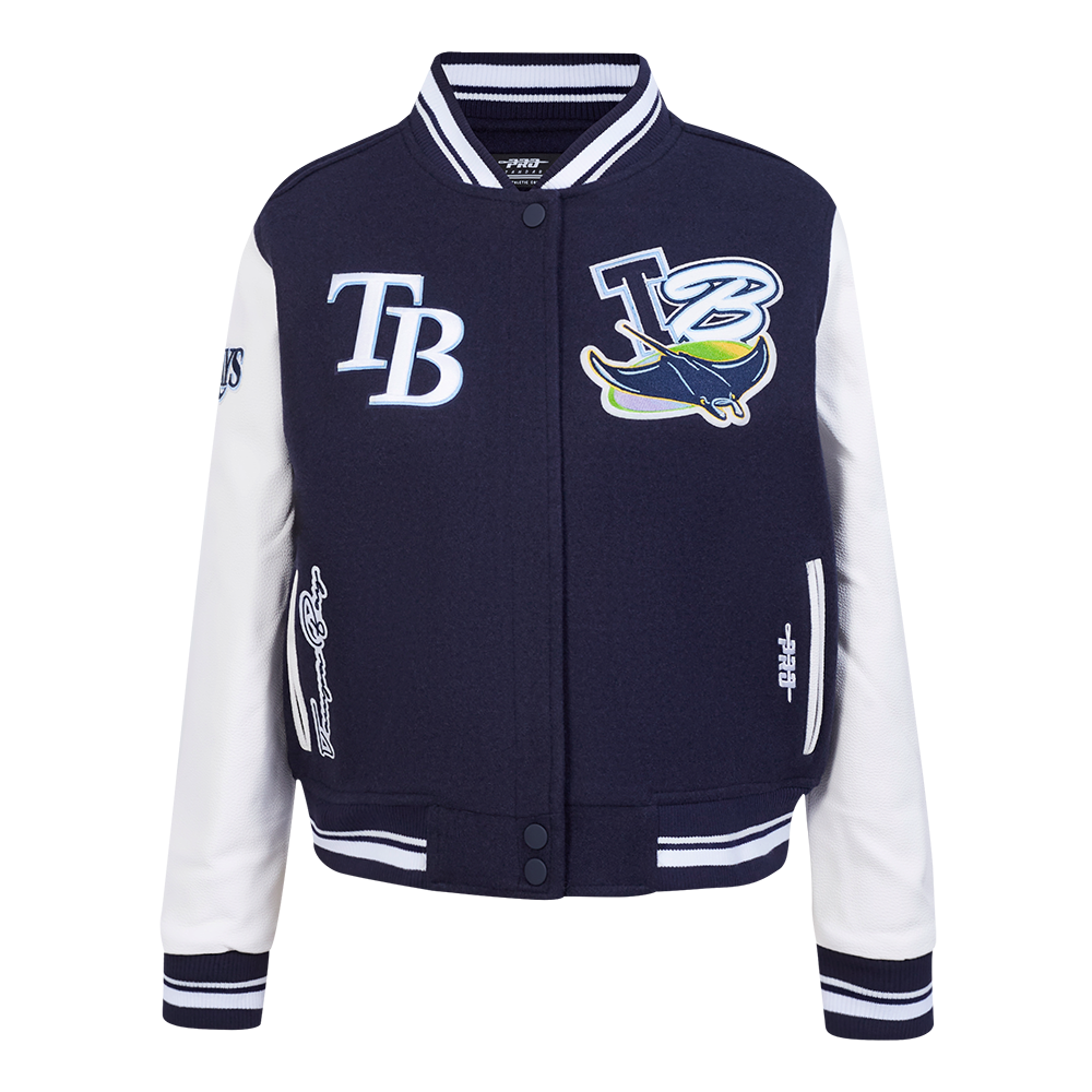 CHAMARRA UNIVERSITARIA MLB TAMPA BAY RAYS CITY RANSOM PARA MUJER