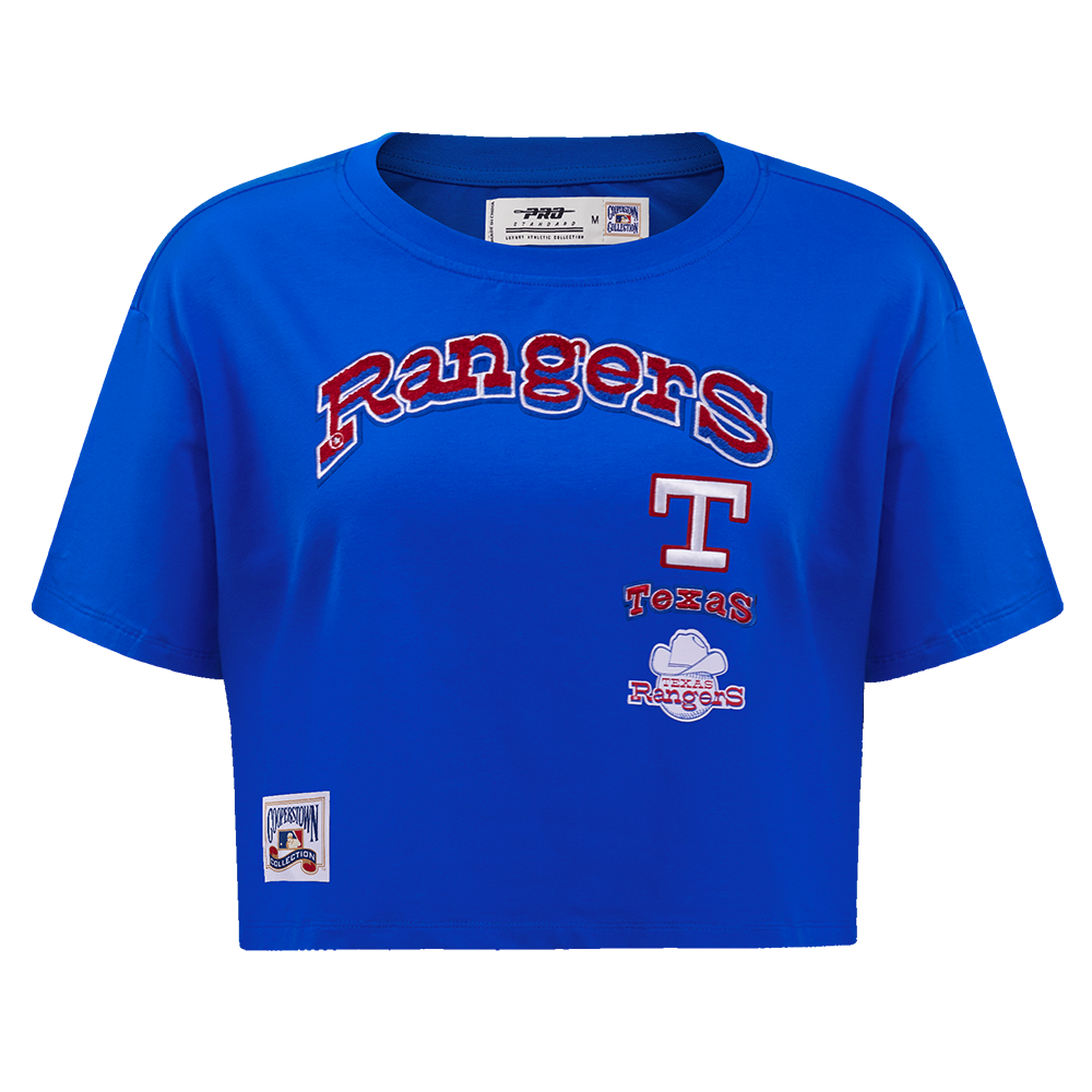 MANGA CORTA CROP MLB TEXAS RANGERS RETRO CLASSICS PARA MUJER