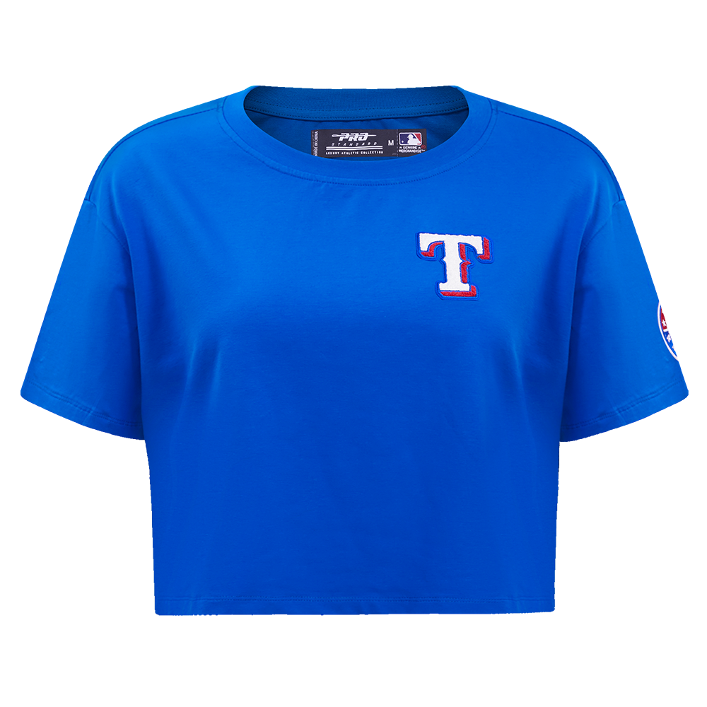 MANGA CORTA CROP MLB TEXAS RANGERS CLASSIC ESSENTIALS PARA MUJER