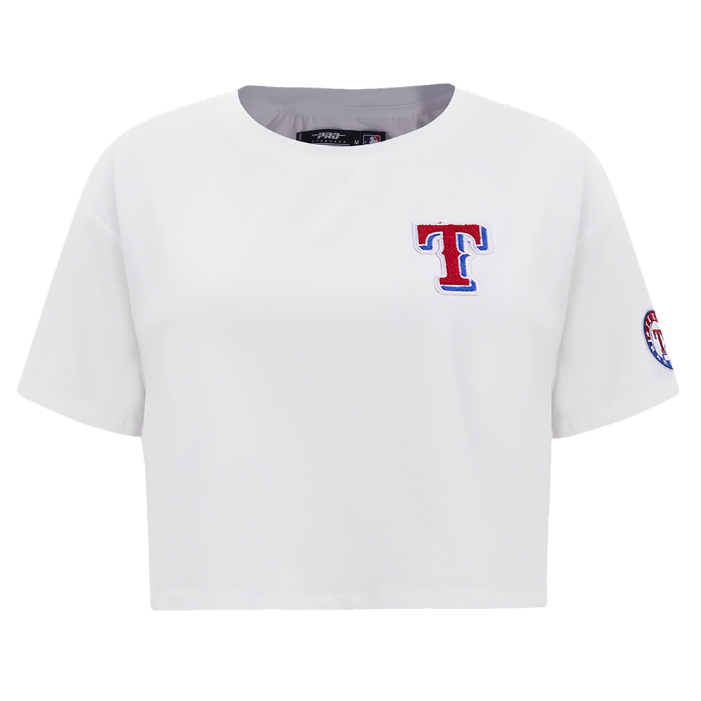 MANGA CORTA CROP MLB TEXAS RANGERS CLASSIC ESSENTIALS PARA MUJER