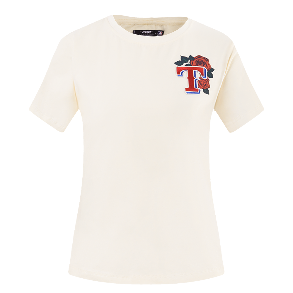 MANGA CORTA CROP MLB TEXAS RANGERS ROSES PARA MUJER