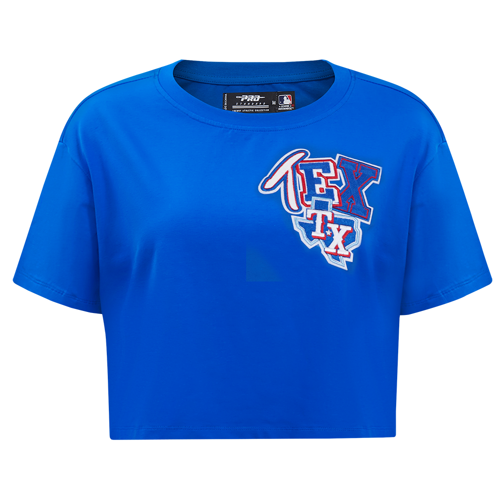 MANGA CORTA CROP MLB TEXAS RANGERS CITY RANSOM PARA MUJER