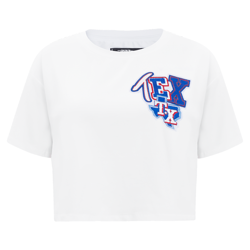 MANGA CORTA CROP MLB TEXAS RANGERS CITY RANSOM PARA MUJER
