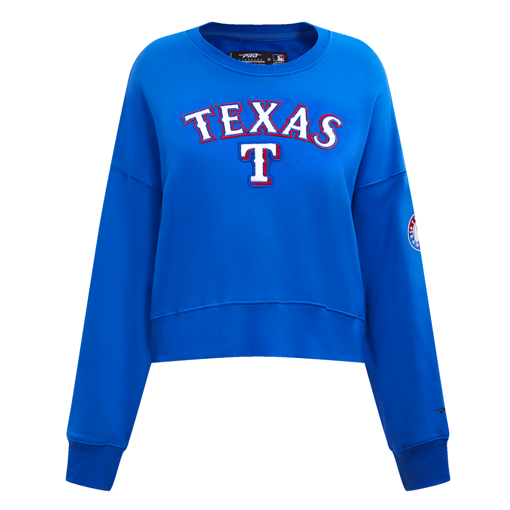 SUDADERA DE CUELLO REDONDO MLB TEXAS RANGERS CLASSIC ESSENTIALS PARA MUJER