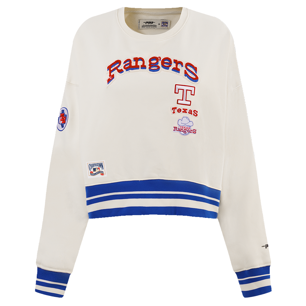 SUDADERA DE CUELLO REDONDO MLB TEXAS RANGERS RETRO CLASSICS PARA MUJER