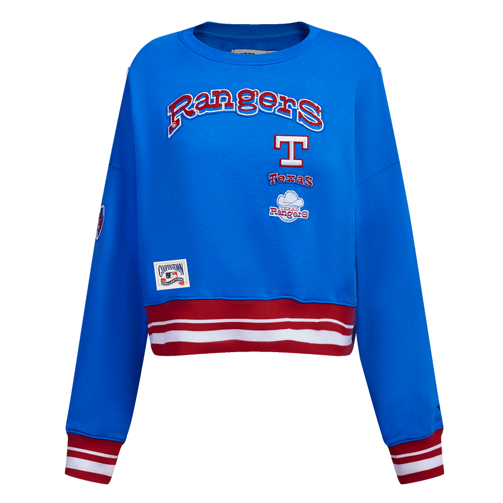 SUDADERA DE CUELLO REDONDO MLB TEXAS RANGERS RETRO CLASSICS PARA MUJER