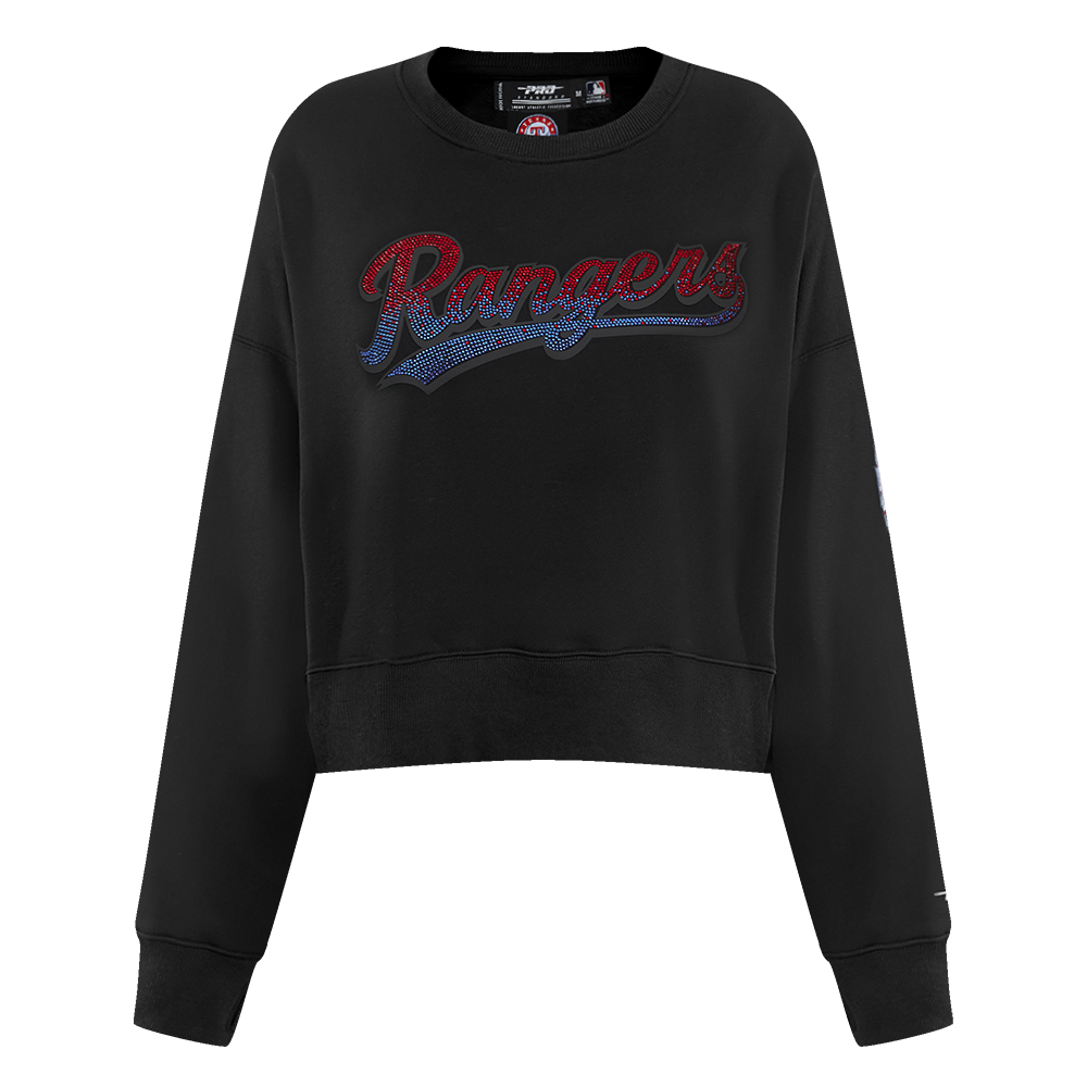 SUDADERA DE CUELLO REDONDO MLB TEXAS RANGERS JEWELS PARA MUJER