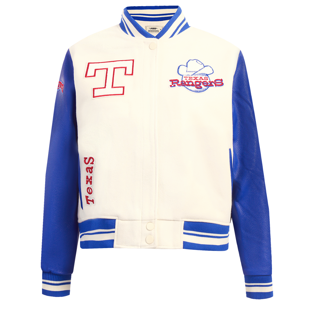 CHAMARRA UNIVERSITARIA MLB TEXAS RANGERS RETRO CLASSICS PARA MUJER