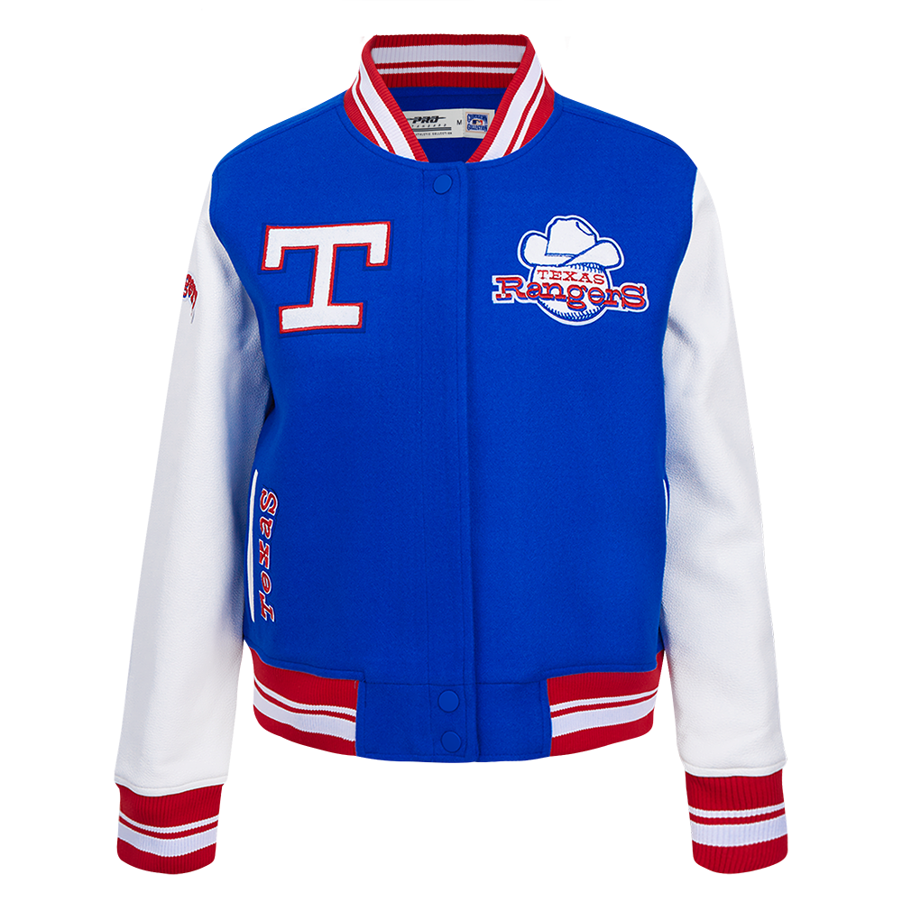 CHAMARRA UNIVERSITARIA MLB TEXAS RANGERS RETRO CLASSICS PARA MUJER