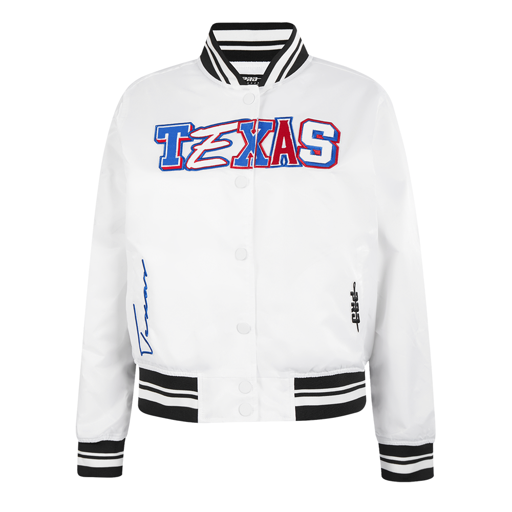 CHAMARRA DE SATÍN MLB TEXAS RANGERS CITY RANSOM PARA MUJER