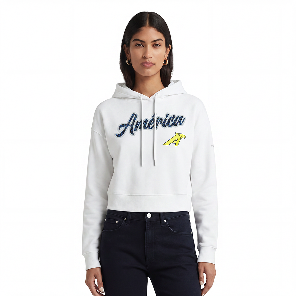 SUDADERA CON GORRO LIGA MX CLUB AMERICA TEAM CRYSTALLINE PARA MUJER