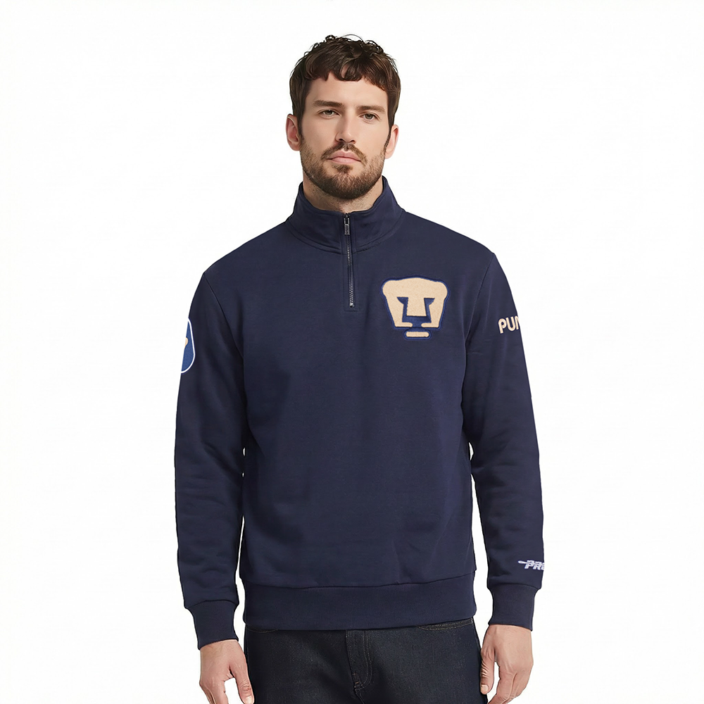 SUDADERA CON CIERRE CORTO LIGA MX PUMAS UNAM CLASSIC CHENILLE PARA HOMBRE