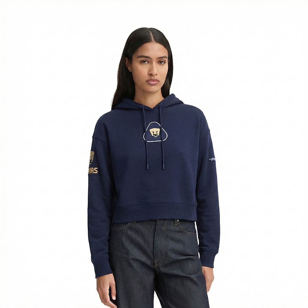 SUDADERA CON GORRO LIGA MX PUMAS UNAM CLASSIC CHENILLE PARA MUJER